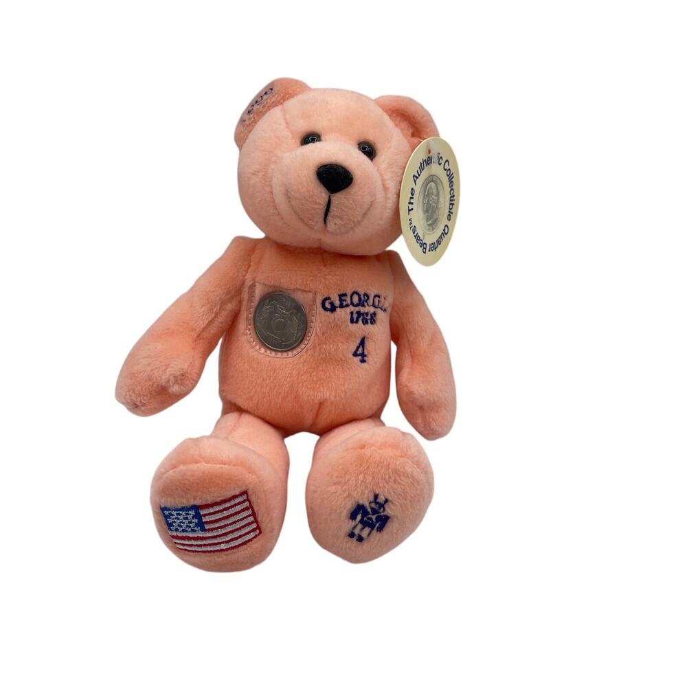 Georgia State Quarter Teddy Bears Plush 1999 Coral Timeless Toys #4